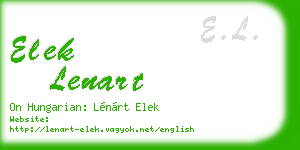 elek lenart business card