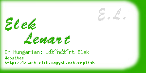 elek lenart business card